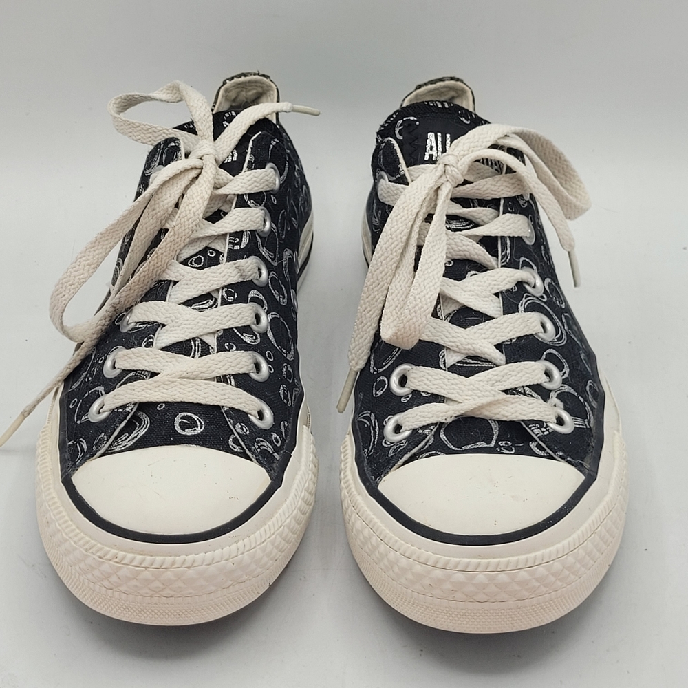 Converse Black With Silver Bubbles Skater Sneakers Size 8 - Picture 9 of 16